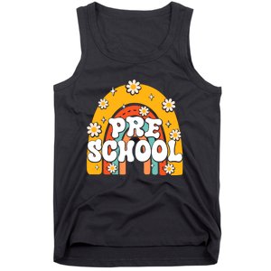 Preschool Rainbow First Day Back To School Teacher Tank Top