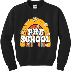 Preschool Rainbow First Day Back To School Teacher Kids Sweatshirt