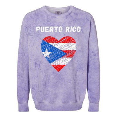 Puerto Rico Flag Holiday Puerto Rico Heart Puerto Rican Flag Colorblast Crewneck Sweatshirt