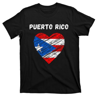 Puerto Rico Flag Holiday Puerto Rico Heart Puerto Rican Flag T-Shirt