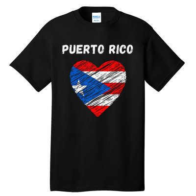 Puerto Rico Flag Holiday Puerto Rico Heart Puerto Rican Flag Tall T-Shirt