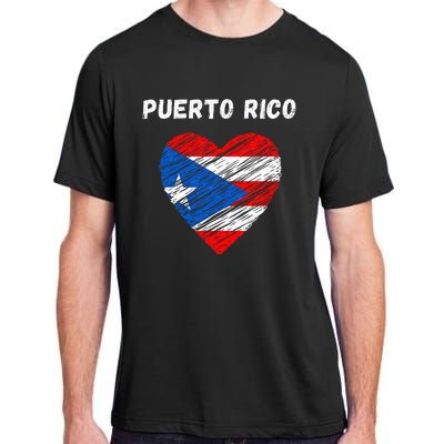 Puerto Rico Flag Holiday Puerto Rico Heart Puerto Rican Flag Adult ChromaSoft Performance T-Shirt