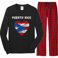 Puerto Rico Flag Holiday Puerto Rico Heart Puerto Rican Flag Long Sleeve Pajama Set