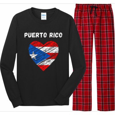 Puerto Rico Flag Holiday Puerto Rico Heart Puerto Rican Flag Long Sleeve Pajama Set