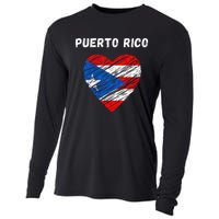 Puerto Rico Flag Holiday Puerto Rico Heart Puerto Rican Flag Cooling Performance Long Sleeve Crew