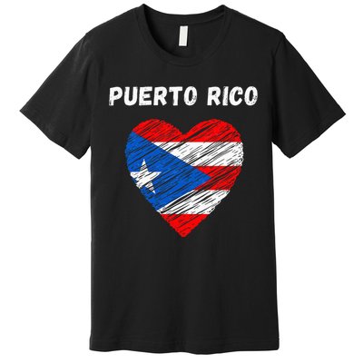 Puerto Rico Flag Holiday Puerto Rico Heart Puerto Rican Flag Premium T-Shirt