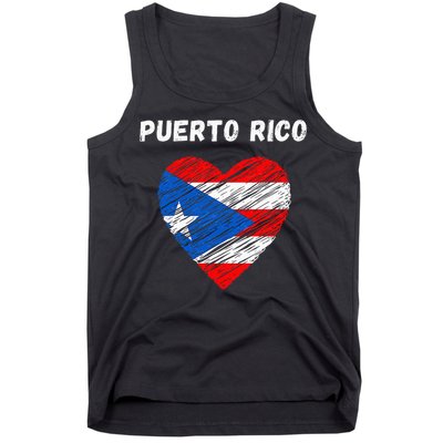 Puerto Rico Flag Holiday Puerto Rico Heart Puerto Rican Flag Tank Top