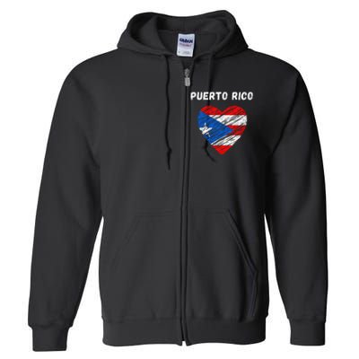 Puerto Rico Flag Holiday Puerto Rico Heart Puerto Rican Flag Full Zip Hoodie