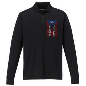 Puerto Rican Flag Towns And Cities Of Puerto Rico Performance Long Sleeve Polo