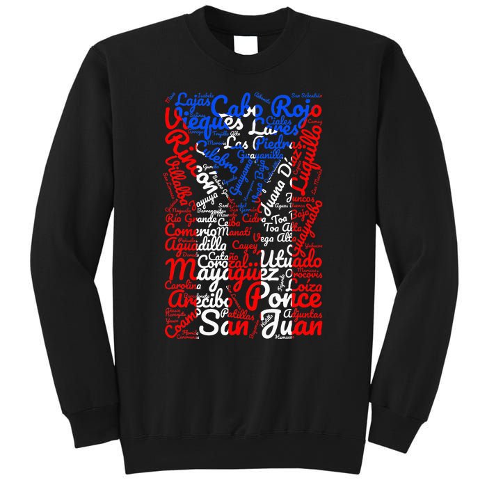 Puerto Rican Flag Towns And Cities Of Puerto Rico Sweatshirt