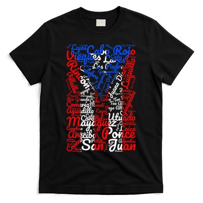 Puerto Rican Flag Towns And Cities Of Puerto Rico T-Shirt