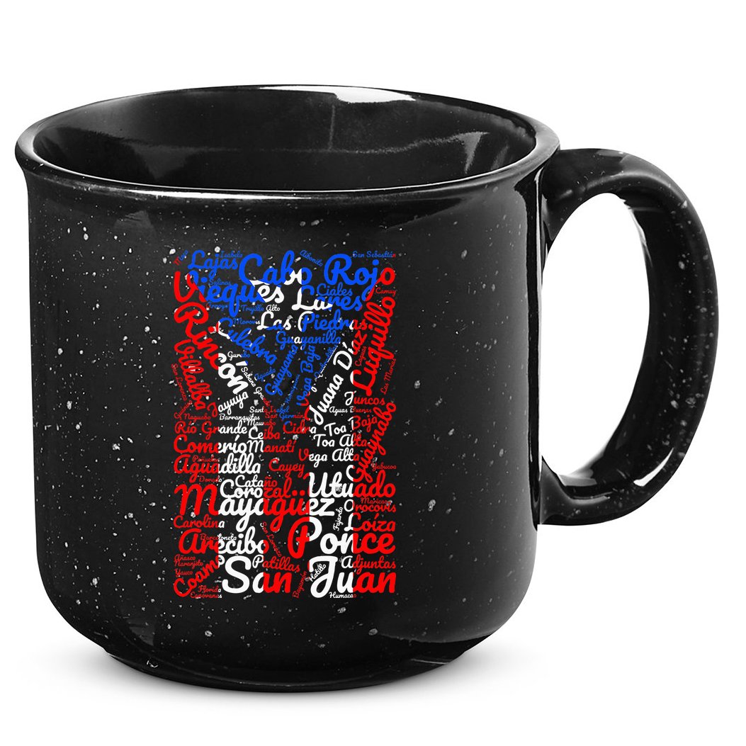 Puerto Rican Flag Towns And Cities Of Puerto Rico 15oz Campfire Ceramic Mug