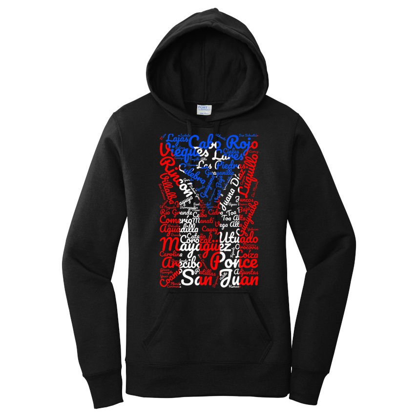 Puerto Rican Flag Towns And Cities Of Puerto Rico Women's Pullover Hoodie