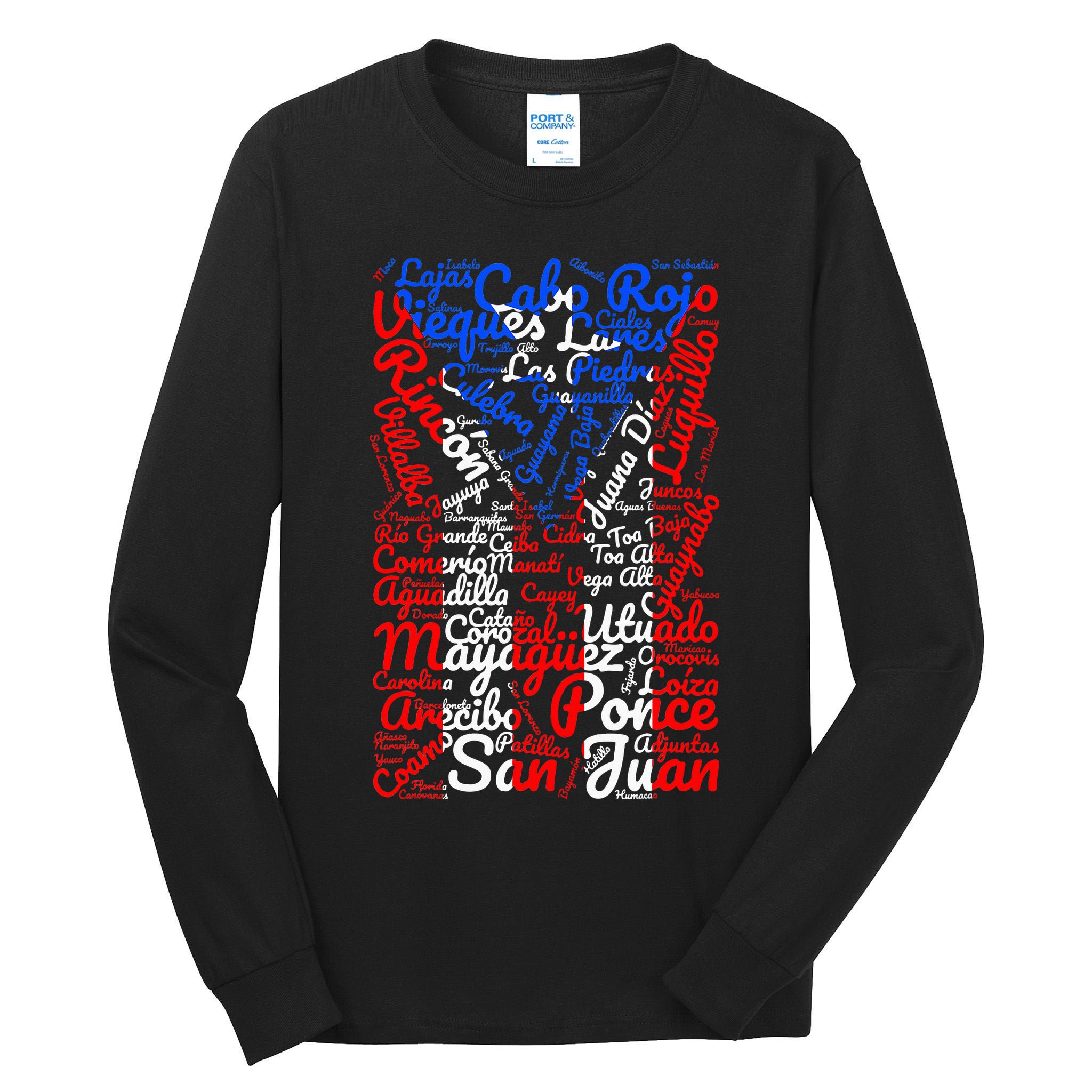 Puerto Rican Flag Towns And Cities Of Puerto Rico Tall Long Sleeve T-Shirt