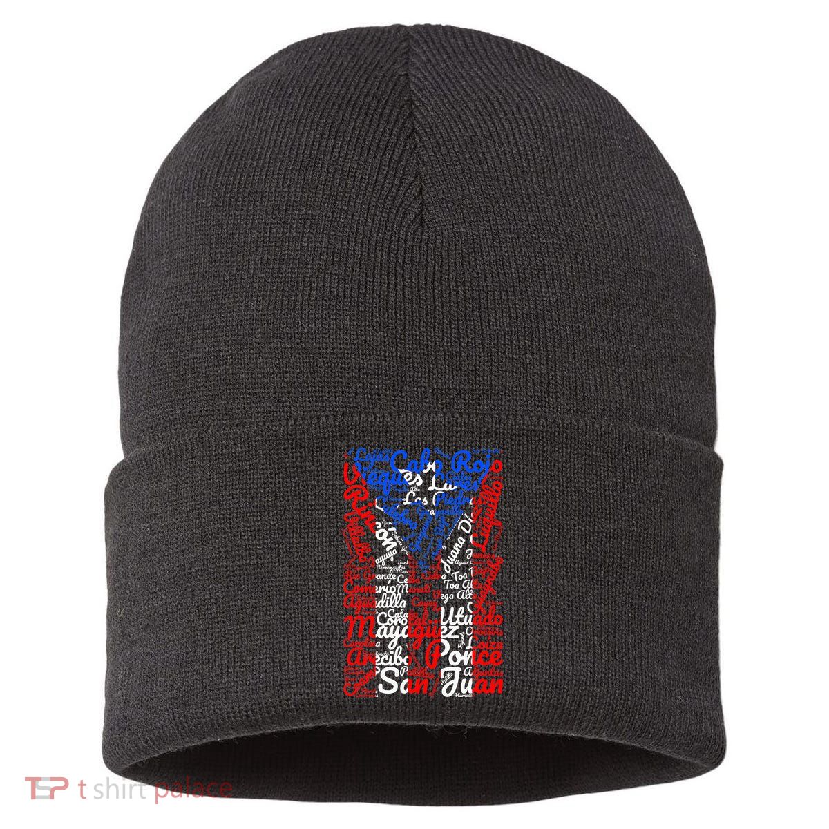 Puerto Rican Flag Towns And Cities Of Puerto Rico Sustainable Knit Beanie