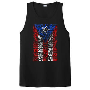 Puerto Rican Flag Towns And Cities Of Puerto Rico PosiCharge Competitor Tank