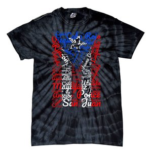 Puerto Rican Flag Towns And Cities Of Puerto Rico Tie-Dye T-Shirt