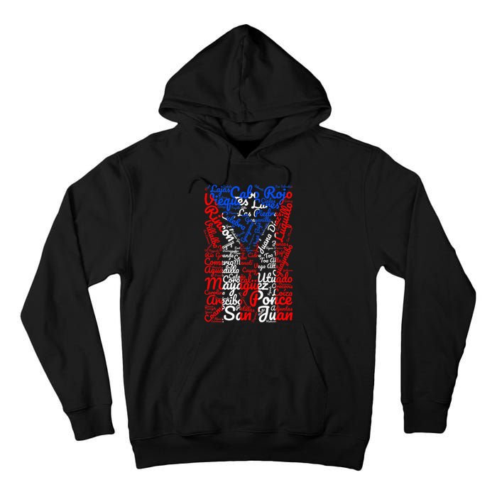 Puerto Rican Flag Towns And Cities Of Puerto Rico Tall Hoodie