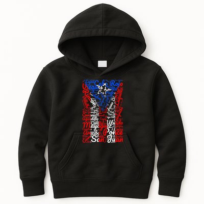 Puerto Rican Flag Towns And Cities Of Puerto Rico Kids Hoodie