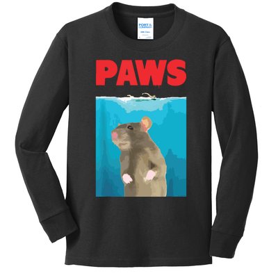 Paws Rat Funny Parody Mouse Lover Gifts Kids Long Sleeve Shirt