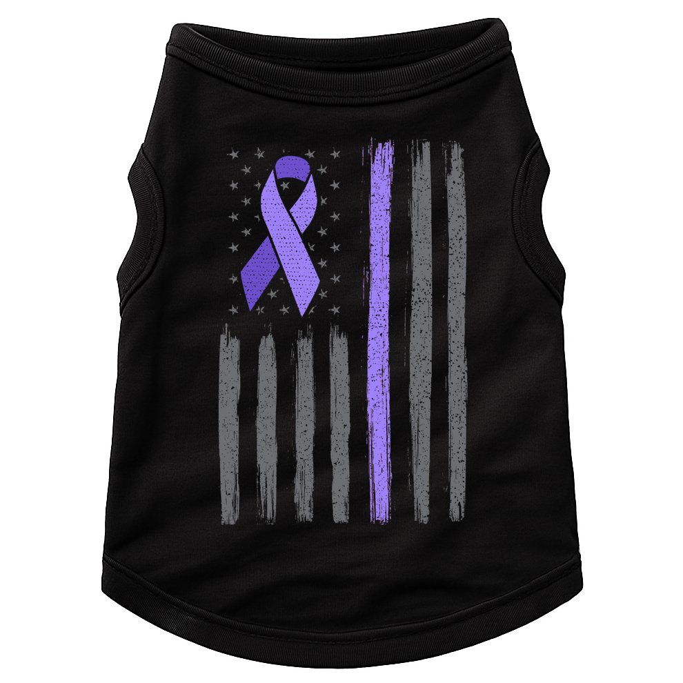 Purple Ribbon Flag Testicular Cancer Awareness Gift Doggie Tank