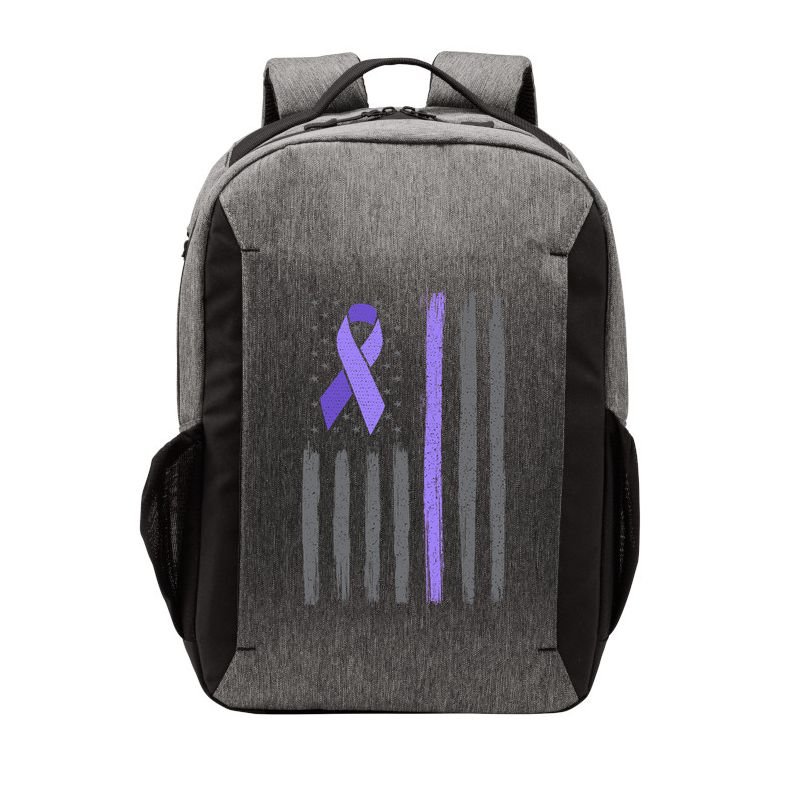 Purple Ribbon Flag Testicular Cancer Awareness Gift Vector Backpack