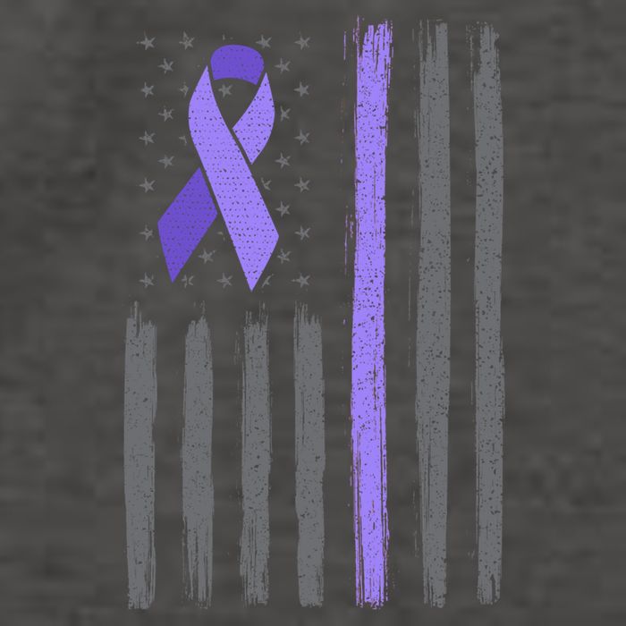 Purple Ribbon Flag Testicular Cancer Awareness Gift Vector Backpack