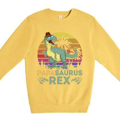 Papasaurus Rex Funny Dad T Premium Crewneck Sweatshirt