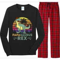 Papasaurus Rex Funny Dad T Long Sleeve Pajama Set