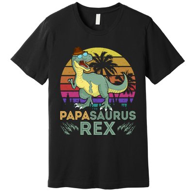 Papasaurus Rex Funny Dad T Premium T-Shirt