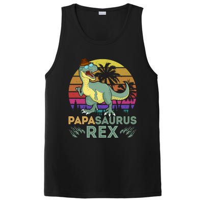 Papasaurus Rex Funny Dad T PosiCharge Competitor Tank