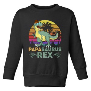 Papasaurus Rex Funny Dad T Toddler Sweatshirt