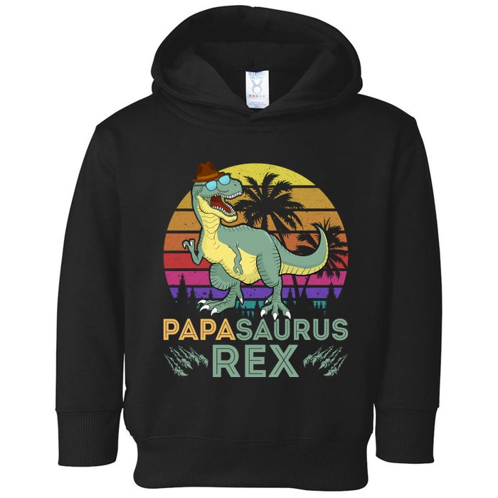 Papasaurus Rex Funny Dad T Toddler Hoodie