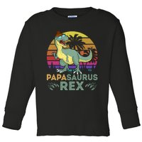 Papasaurus Rex Funny Dad T Toddler Long Sleeve Shirt