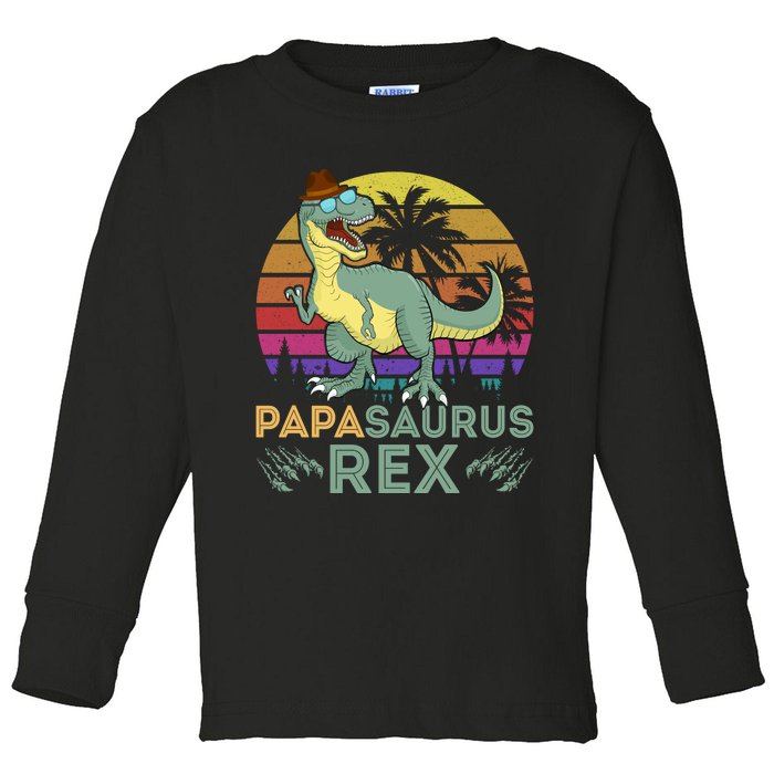 Papasaurus Rex Funny Dad T Toddler Long Sleeve Shirt