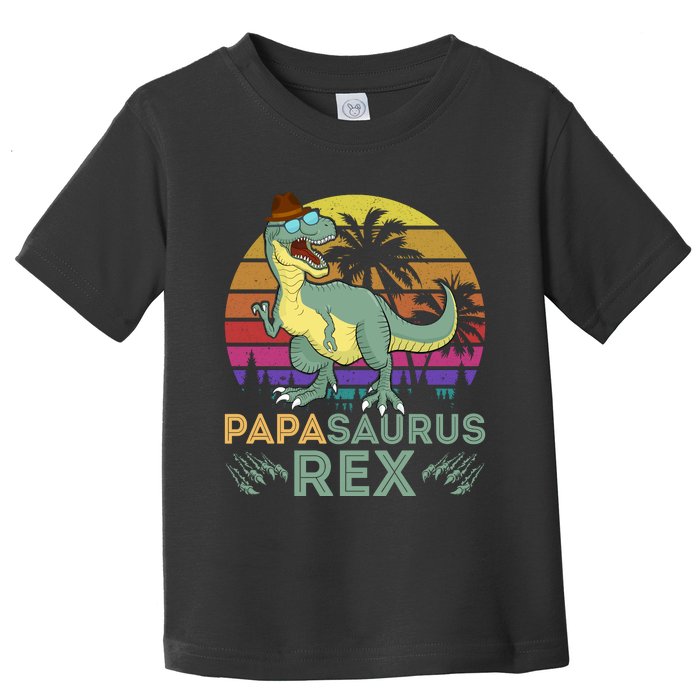 Papasaurus Rex Funny Dad T Toddler T-Shirt