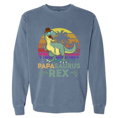 Papasaurus Rex Funny Dad T Garment-Dyed Sweatshirt