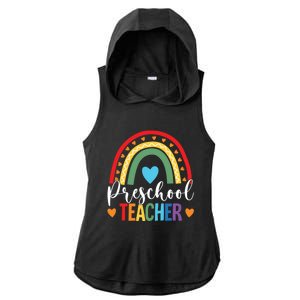 Preschool Rainbow Fun Back To School Preschool PreK Teacher Gift Ladies PosiCharge Tri-Blend Wicking Draft Hoodie Tank