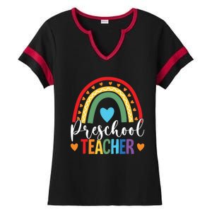 Preschool Rainbow Fun Back To School Preschool PreK Teacher Gift Ladies Halftime Notch Neck Tee