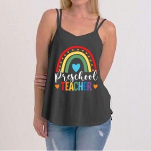 Preschool Rainbow Fun Back To School Preschool PreK Teacher Gift Women's Strappy Tank