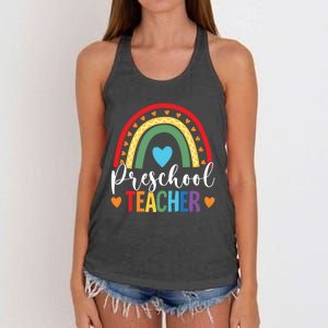 Preschool Rainbow Fun Back To School Preschool PreK Teacher Gift Women's Knotted Racerback Tank