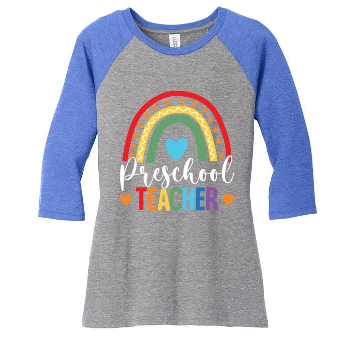 Preschool Rainbow Fun Back To School Preschool PreK Teacher Gift Women's Tri-Blend 3/4-Sleeve Raglan Shirt