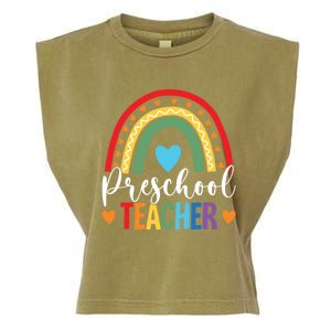 Preschool Rainbow Fun Back To School Preschool PreK Teacher Gift Garment-Dyed Women's Muscle Tee