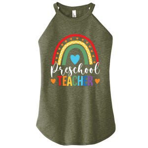 Preschool Rainbow Fun Back To School Preschool PreK Teacher Gift Women's Perfect Tri Rocker Tank