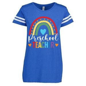 Preschool Rainbow Fun Back To School Preschool PreK Teacher Gift Enza Ladies Jersey Football T-Shirt