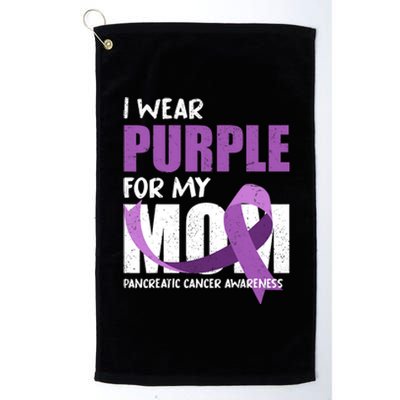 Purple Ribbon Fighter Mom Funny Pancreatic Cancer Awareness Platinum Collection Golf Towel