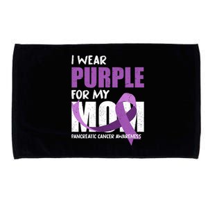 Purple Ribbon Fighter Mom Funny Pancreatic Cancer Awareness Microfiber Hand Towel