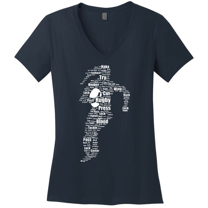 Proud Rugby Girls Gift Women Rugby Player Women's V-Neck T-Shirt