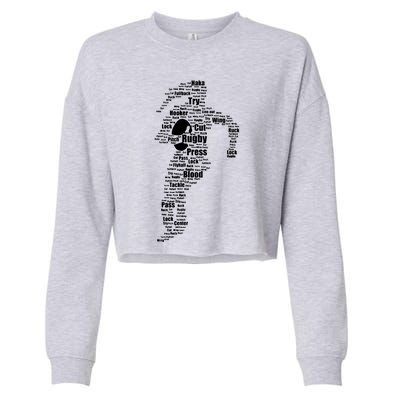 Proud Rugby Girls Gift Women Rugby Player Cropped Pullover Crew