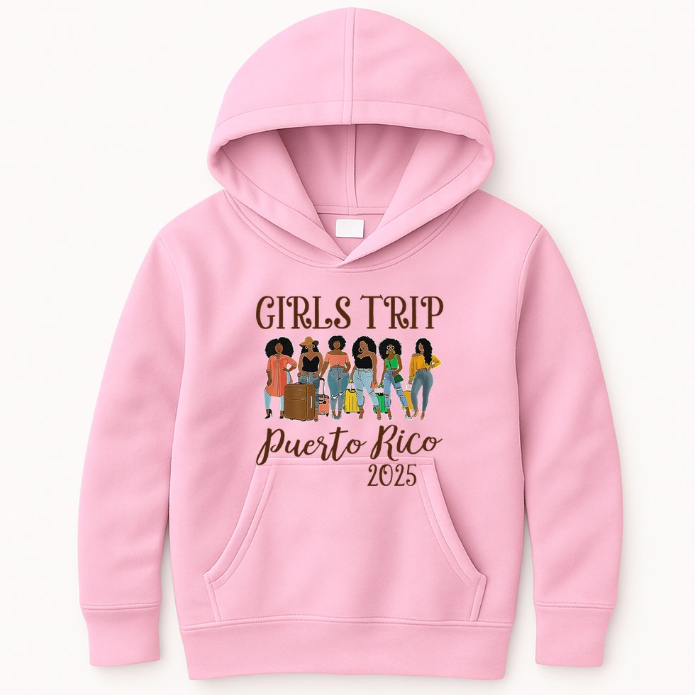 Puerto Rico Girl Trip 2025 Kids Hoodie